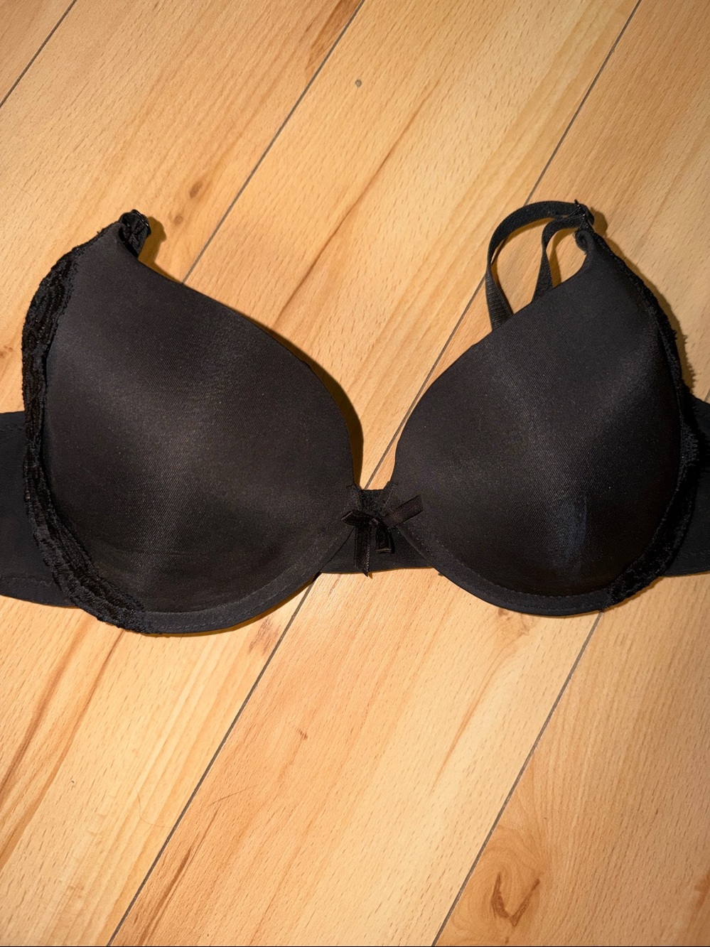 Vintage carisma Everyday Black Lace-Trim Push-Up Bra